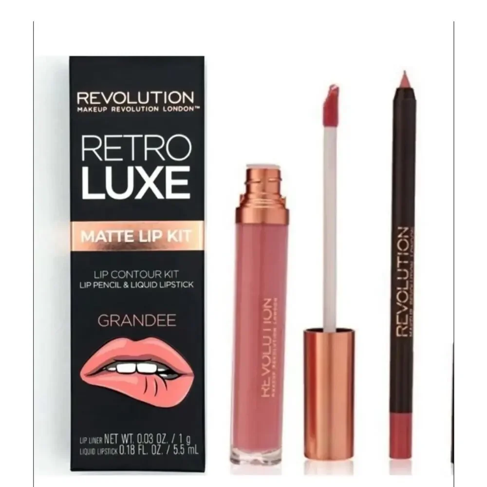 REVOLUTION Retro Luxe Lip Contour Kit - Pencil Lipstick (Value Pack) Sealed